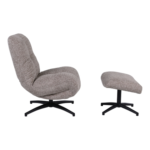 Draaifauteuil+Hocker Wendley Brown