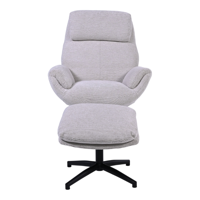 Draaifauteuil+Hocker Waylan Naturel