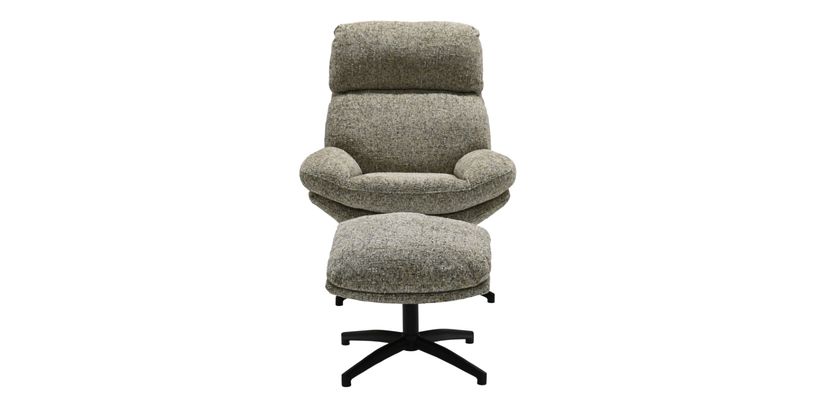 Draaifauteuil Met Hocker Waylinn Taupe