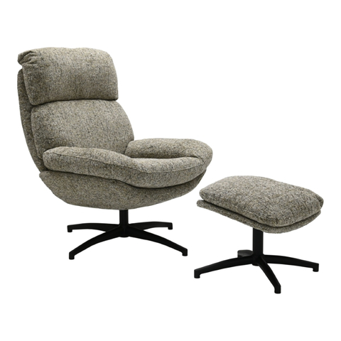 Draaifauteuil Met Hocker Waylinn Taupe
