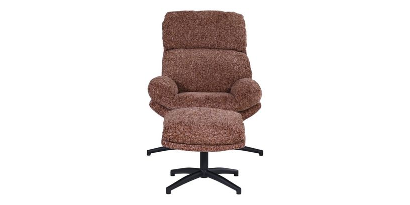 Draaifauteuil Met Hocker Waylinn Brique