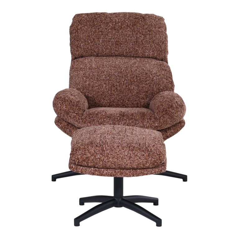 Draaifauteuil Met Hocker Waylinn Brique