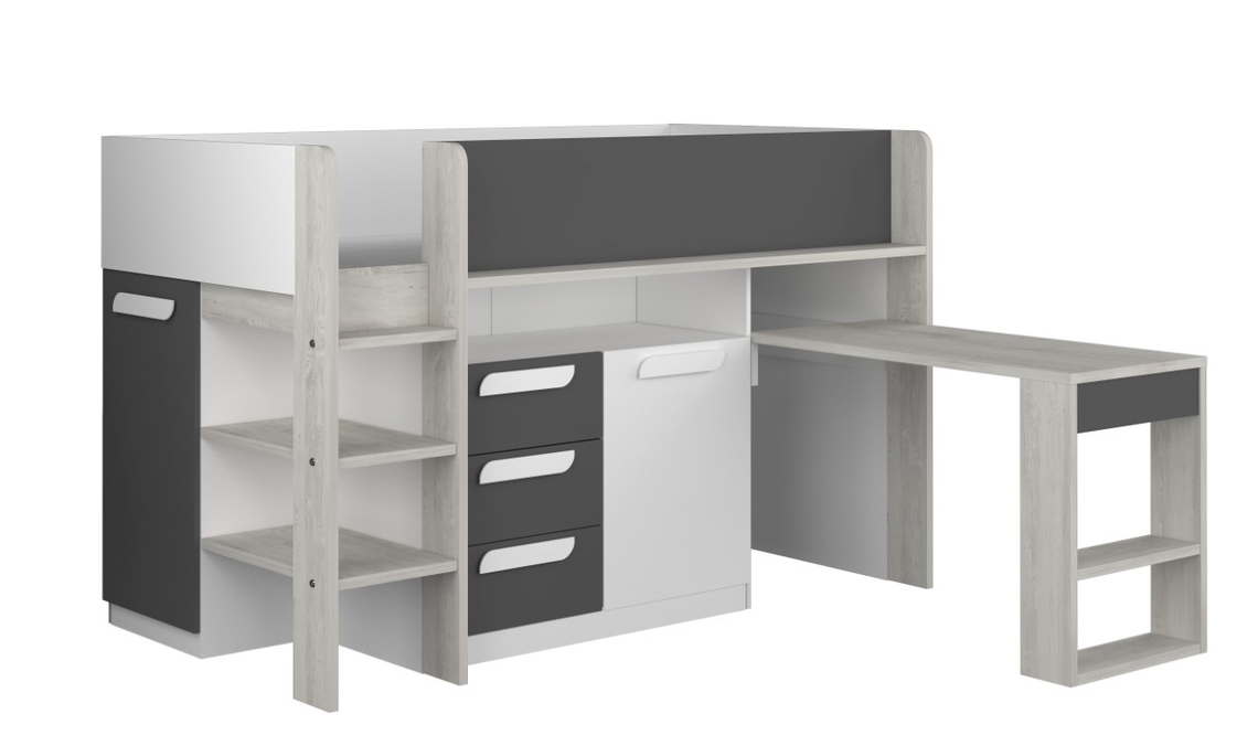 Halfhoogslaper Yolo 90x200 Antraciet