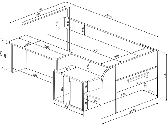 Kajuitbed Sacha 90x200