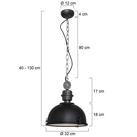 Steinhauer Hanglamp Bikkel Zwart