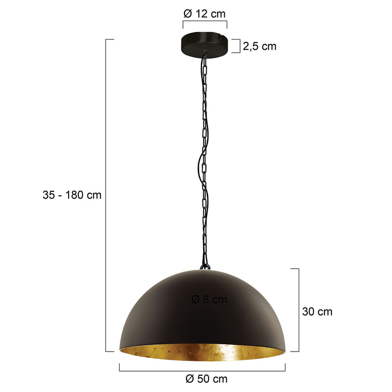 Steinhauer Hanglamp Semicirkel Zwart
