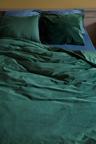 AHWM Dekbedovertrek Tender Green Velvet 200x200