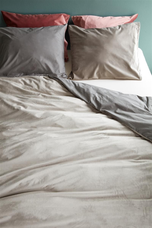 AHWM Dekbedovertrek Tender Grey Velvet 140x200/220