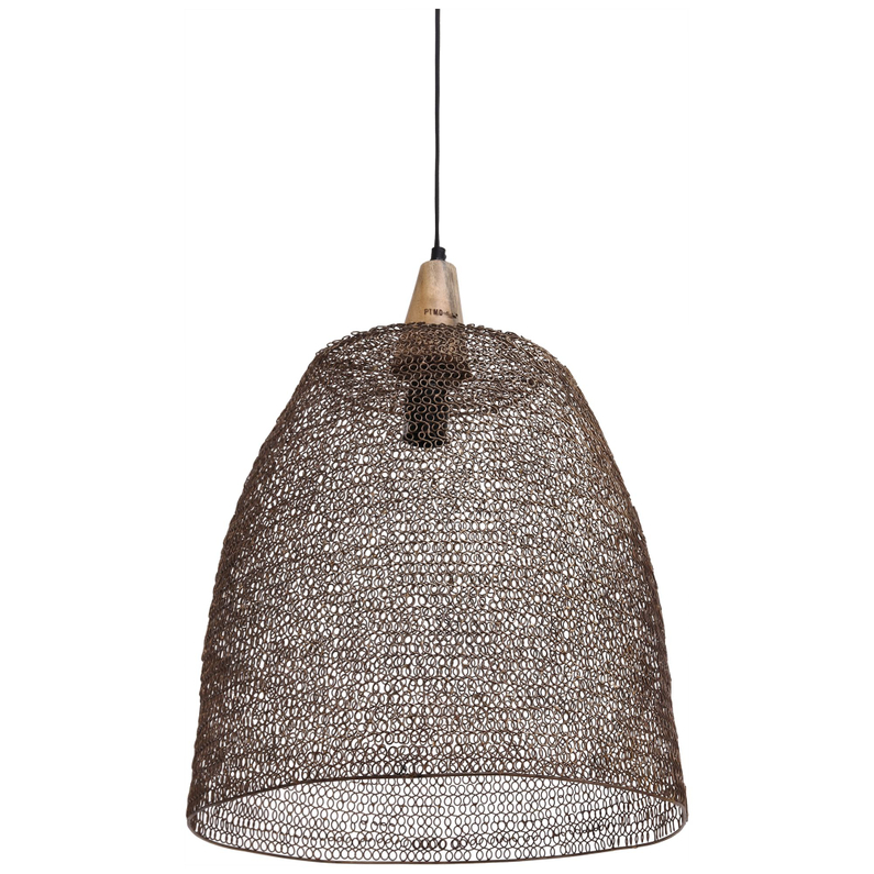 Hanglamp Tinn Iron Brass Round Open L