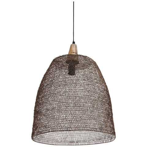 Hanglamp Tinn Iron Brass Round Open L