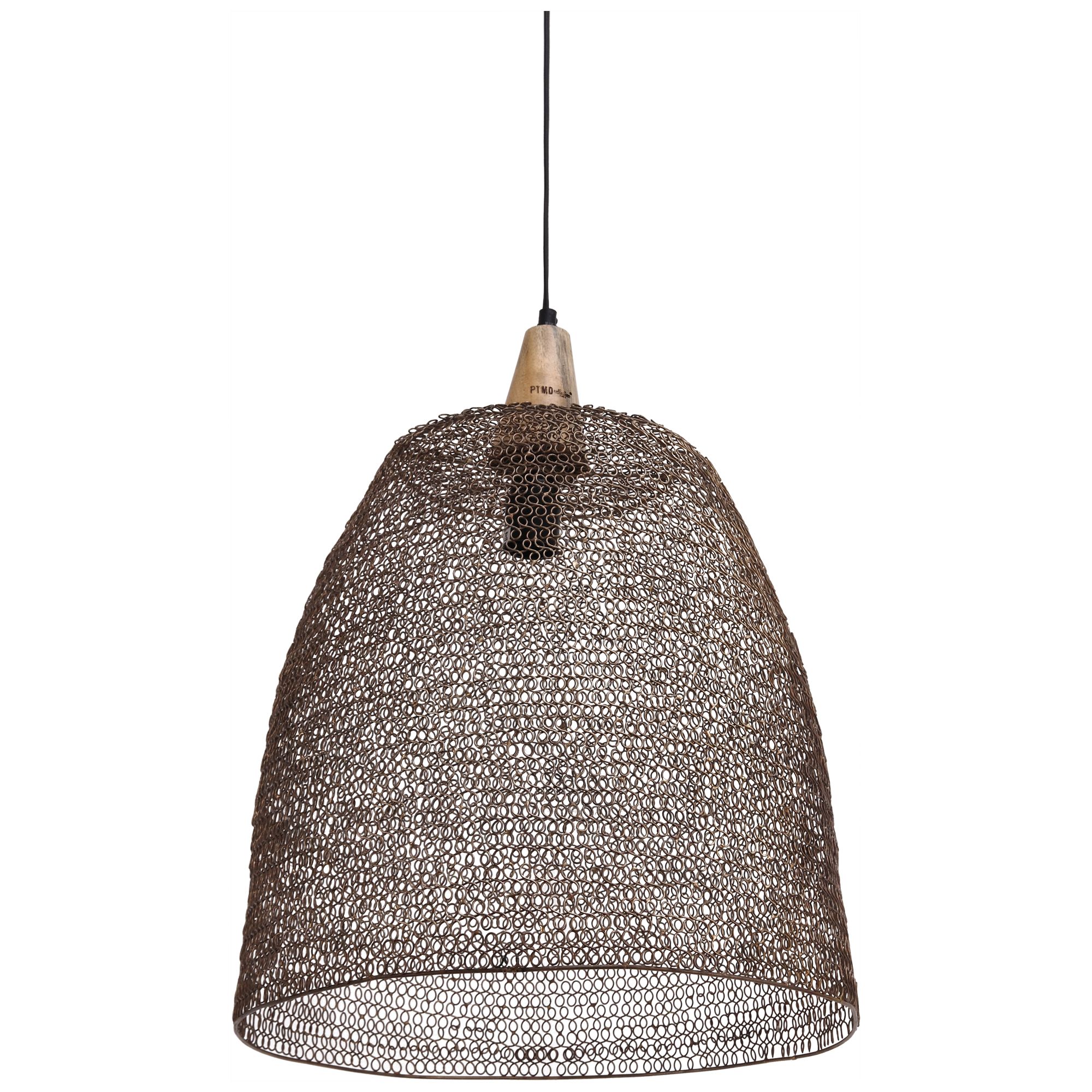 Hanglamp Tinn Iron Brass Round Open L