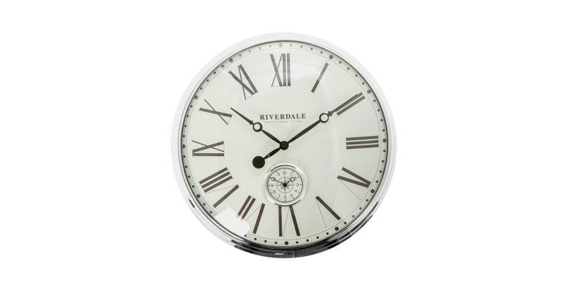 Riverdale Wandklok Cambridge zilver 50cm