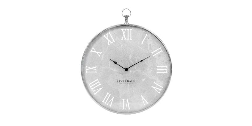 Riverdale Wandklok Luton zilver 60cm 