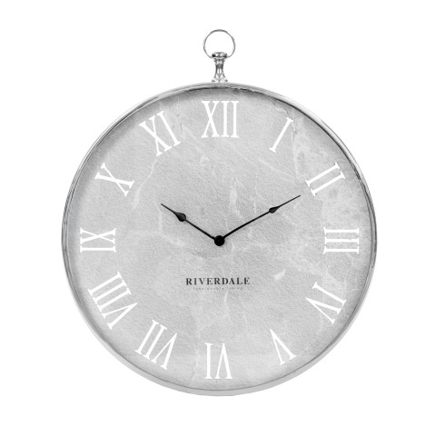 Riverdale Wandklok Luton zilver 60cm 