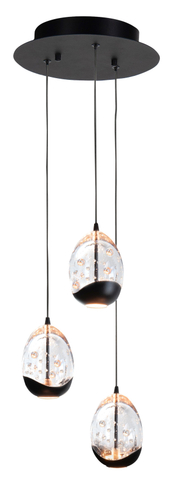 Highlight Hanglamp Golden Egg 3-Lichts Zwart/Goud
