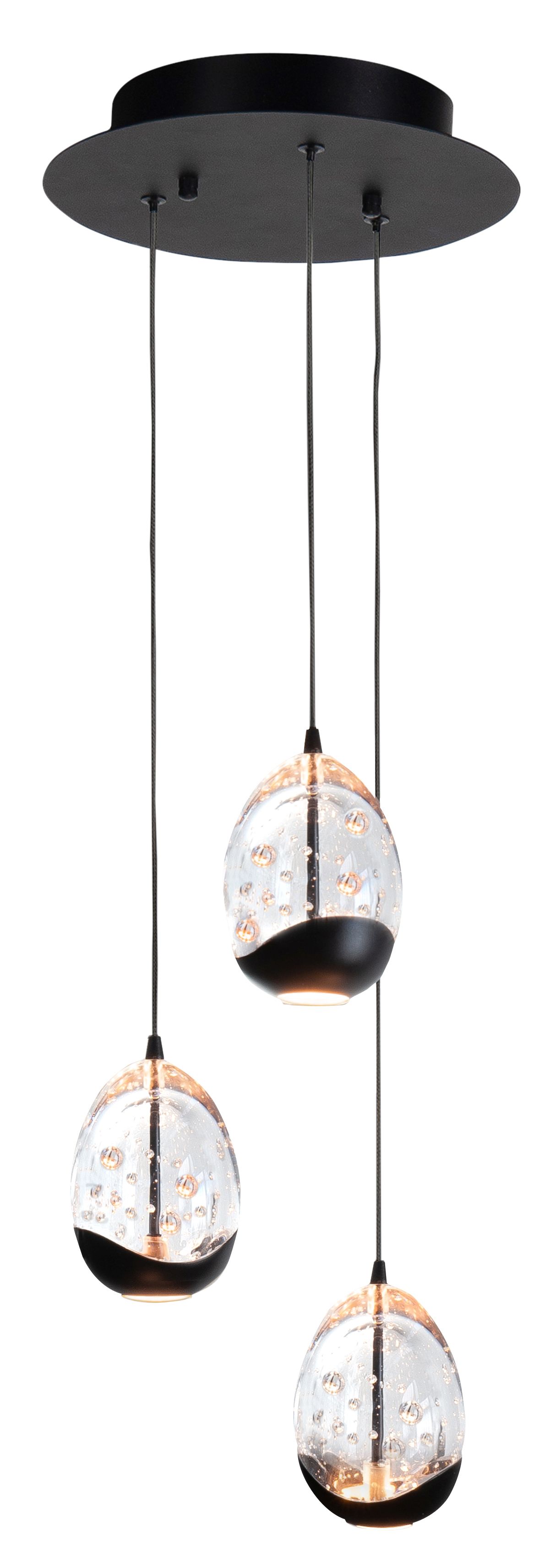 Highlight Hanglamp Golden Egg 3-Lichts Zwart/Goud