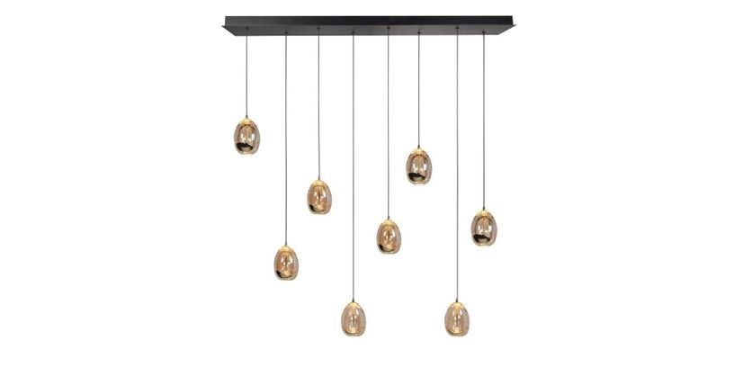 Highlight Hanglamp Golden Egg 8-Lichts Zwart/Goud