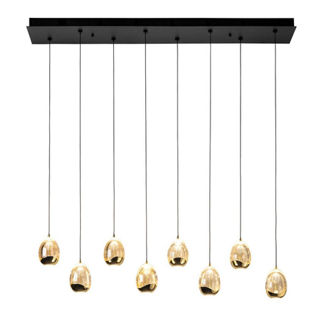 Highlight Hanglamp Golden Egg 8-Lichts Zwart/Goud