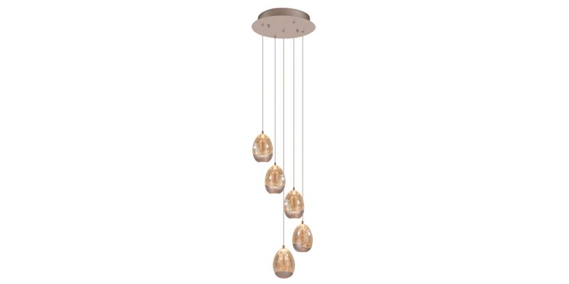 Highlight Hanglamp Champagne Egg Rond 5-Lichts