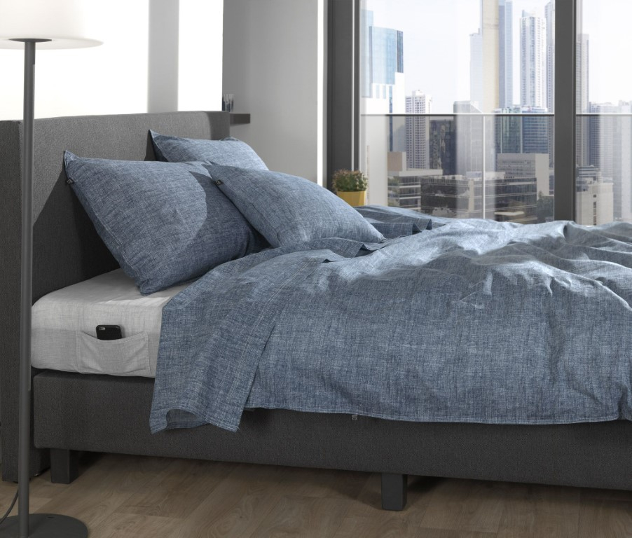 Heckett&Lane Dekbedovertrek Lino UrbanBlue 200x200