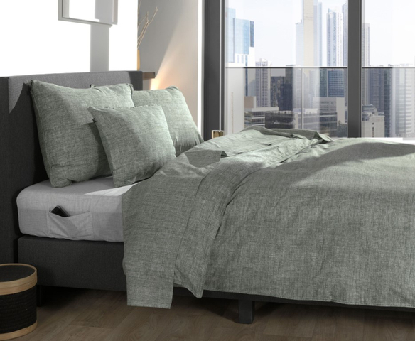 Heckett&Lane Dekbedovertrek Lino ArmyGreen 200x200