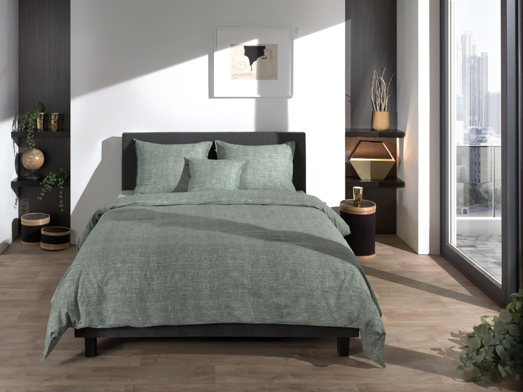 Heckett&Lane Dekbedovertrek Lino ArmyGreen 200x200
