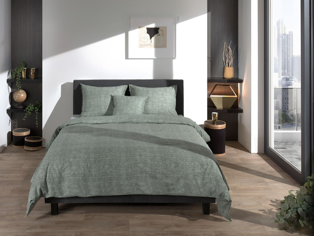 Heckett&Lane Dekbedovertrek Lino ArmyGreen 200x200