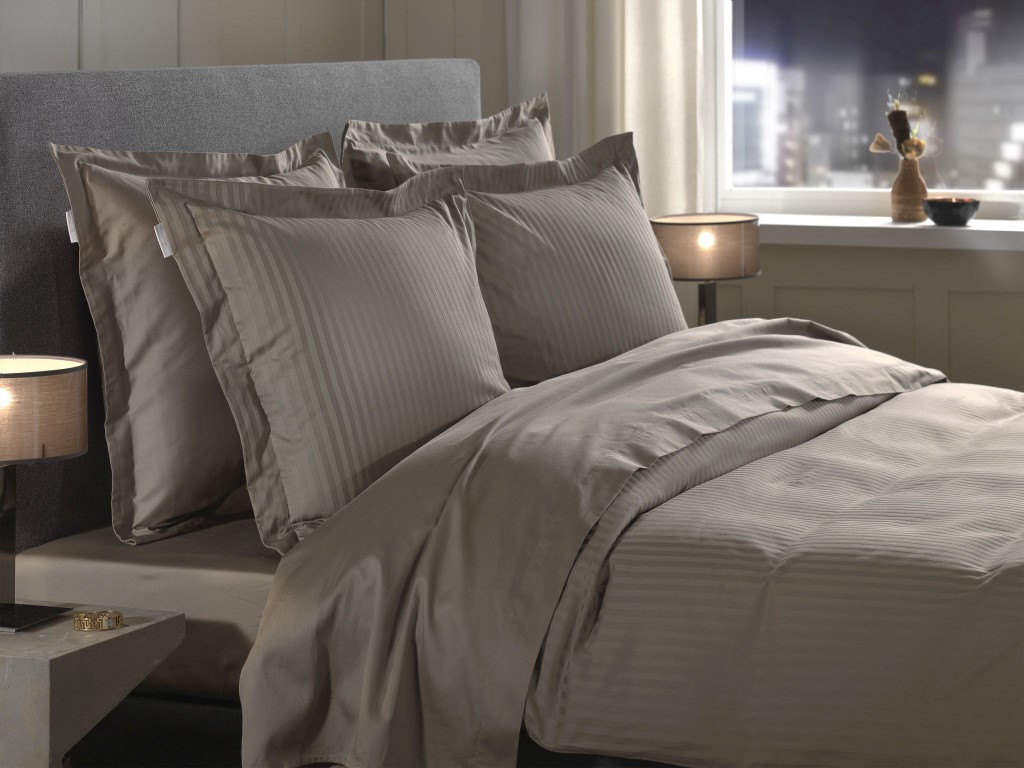 Heckett&Lane Dekbedovertrek Banda Taupe 140x200