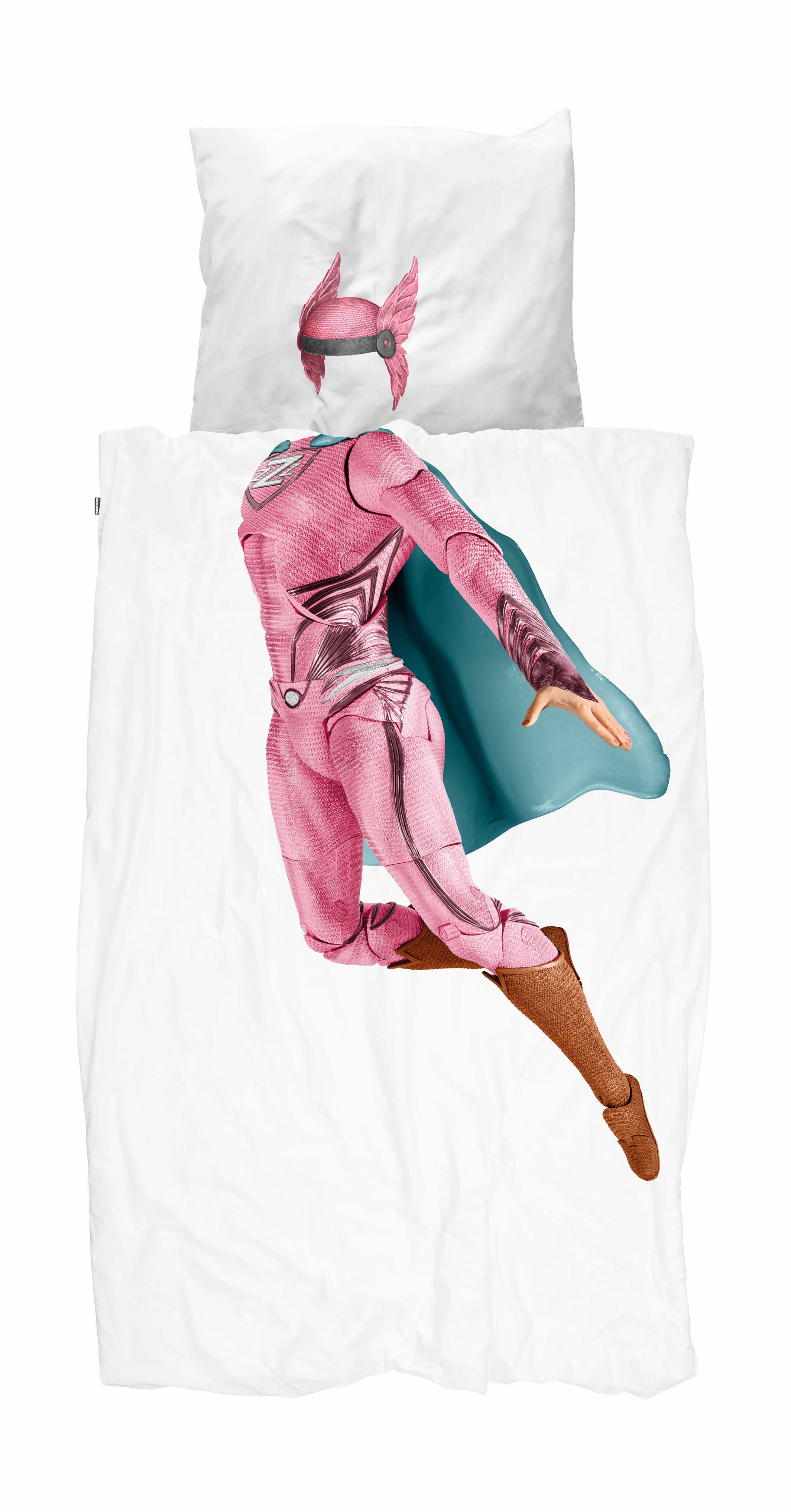 Snurk Dekbedovertrek Super Hero Roze 120x150
