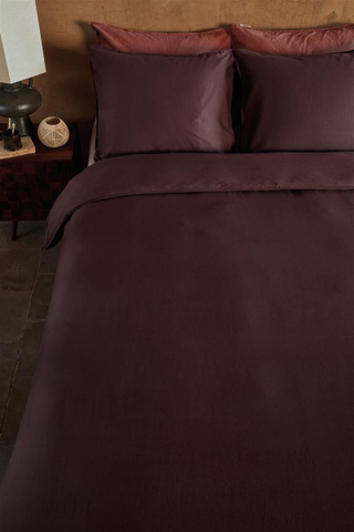 VT Wonen Dekbedovertrek Earth Dark Red 140x200/220