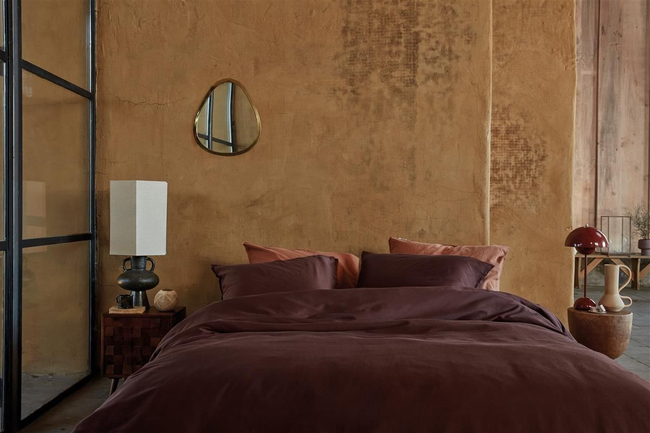 VT Wonen Dekbedovertrek Earth Dark Red 140x200/220