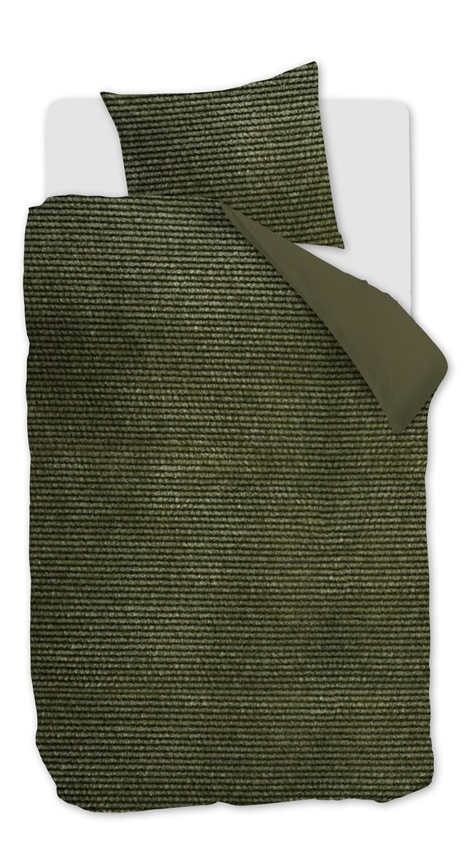 AHWM Dekbedovertrek Cosy Corduroy Green 140x200
