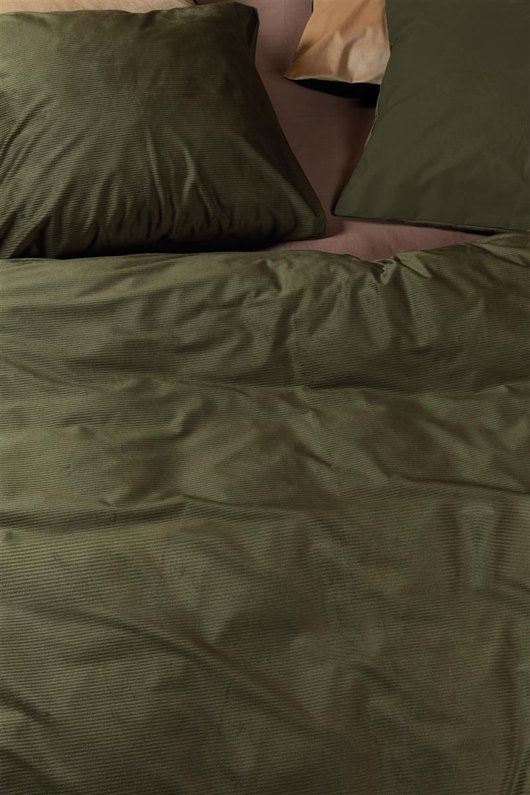 AHWM Dekbedovertrek Cosy Corduroy Green 140x200