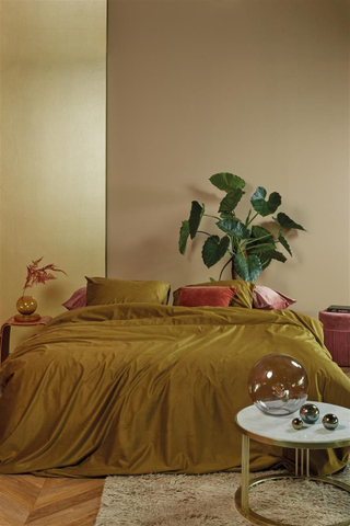 AHWM Dekbedovertrek Cosy Corduroy Ochre 140x200