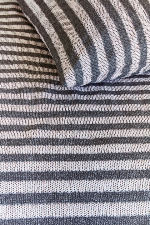 Ariadne Dekbedovertrek Knit Stripes Bl/Wh 240x200