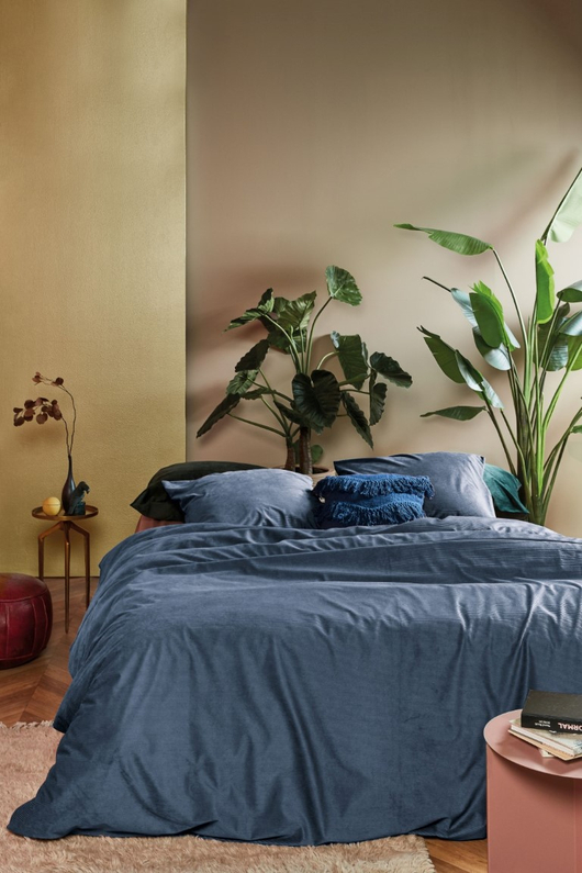 AHWM Dekbedovertrek Cosy Corduroy Blue 140x200