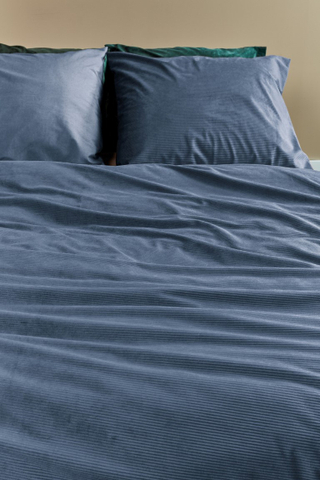 AHWM Dekbedovertrek Cosy Corduroy Blue 140x200
