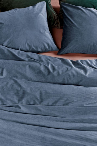 AHWM Dekbedovertrek Cosy Corduroy Blue 140x200