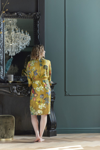 BH GOGH Badjas Partout des Fleurs Kim Gold L/XL