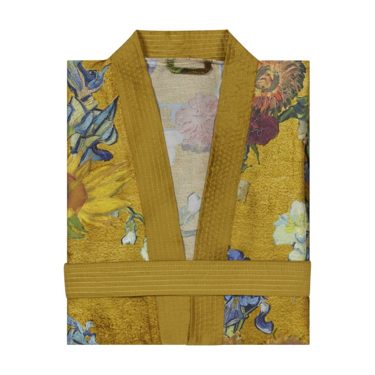 BH GOGH Badjas Partout des Fleurs Kim Gold L/XL