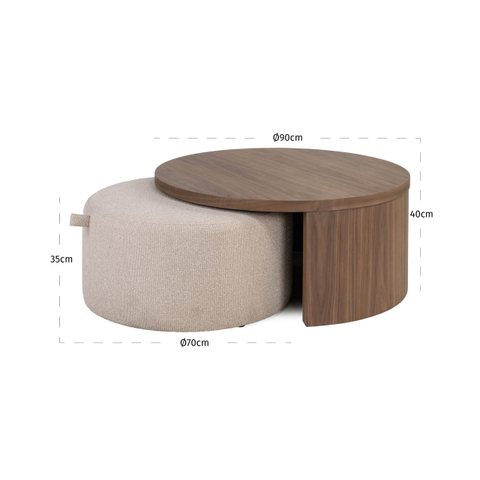 Richmond Salontafelset Windsor S/2 Walnut