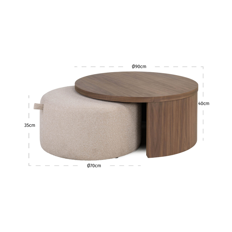 Richmond Salontafelset Windsor S/2 Walnut