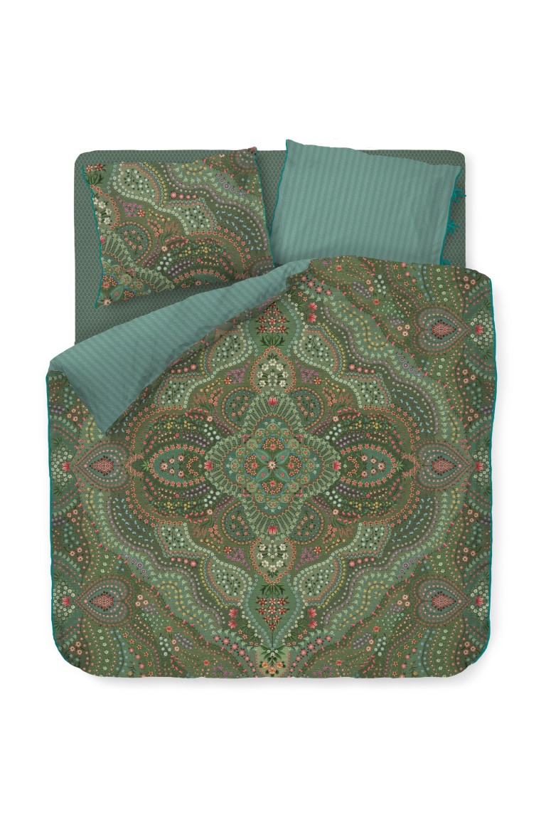 Pip Studio Dekbedovertrek Alfombra Green 240x200