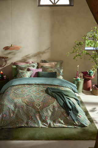 Pip Studio Dekbedovertrek Alfombra Green 240x200