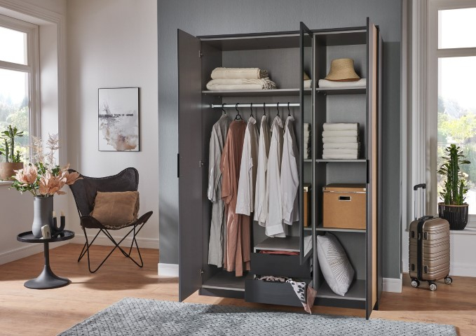 Draaideurkast Lissabon 3-deurs Met Spiegel