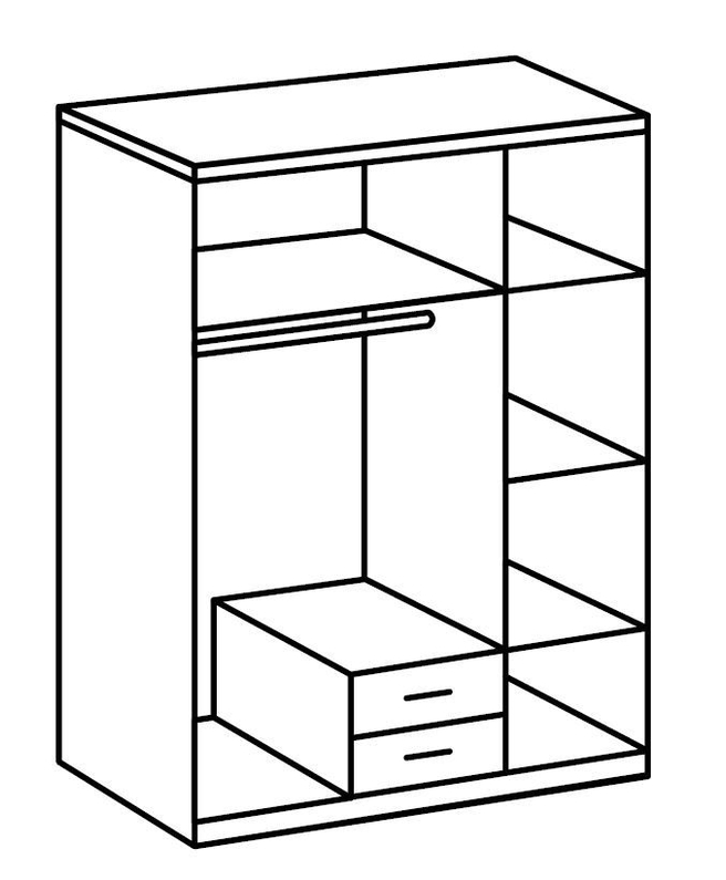 Draaideurkast Lissabon 3-deurs Met Spiegel
