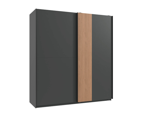 Zweefdeurkast Luxemburg Grafiet-Eik
