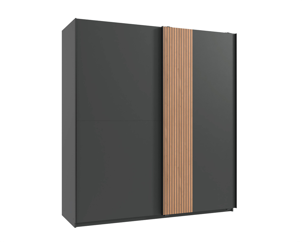 Zweefdeurkast Luxemburg Grafiet-Eik