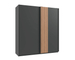 Zweefdeurkast Luxemburg Grafiet-Eik