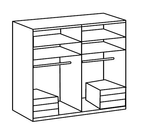 Kledingkast Level 4-drs met laden H236